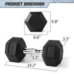 RitFit 45 LB Hexagon Dumbbell for Home Workouts