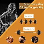 Adjustable 65kg Dumbbell and Barbell Weight Set