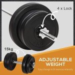 Adjustable 65kg Dumbbell and Barbell Weight Set