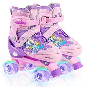 Adjustable Light-Up Roller Skates for Kids