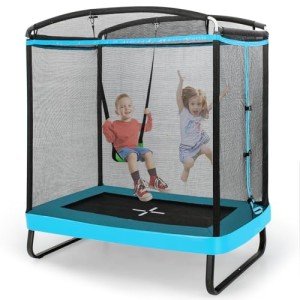 SPOTRAVEL 6FT Kids Jumping Trampoline & Swing