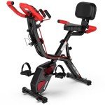 Adjustable Folding Exercise Bike with Resistance Bands