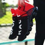 Women's Summer Running Sneakers - Black/Red