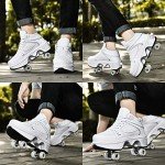 LED Roller Shoes with Pop-Out Wheels - Silver