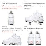 LED Roller Shoes with Pop-Out Wheels - Silver