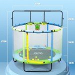 Kids 5ft Indoor/Outdoor Toddler Trampoline with Enclosure