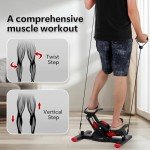 Leikefitness Mini Stair Stepper with Resistance Bands