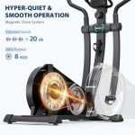 Quiet Magnetic Elliptical Cross Trainer with LCD Monitor