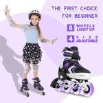 Light-Up Adjustable Inline Skates for Girls