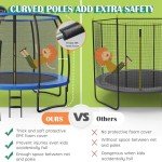 GYMAX 12FT Trampoline with Basketball Hoop & Ladder