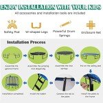 GYMAX 12FT Trampoline with Basketball Hoop & Ladder