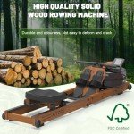 Kitopa Foldable Oak Water Rowing Machine with Bluetooth