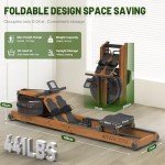 Kitopa Foldable Oak Water Rowing Machine with Bluetooth