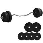 Adjustable 25kg Barbell Weights Set for Home Gym