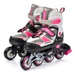 Adjustable Inline Skates for Kids (Pink/Grey)