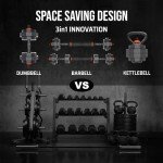Versatile 3-in-1 Adjustable Dumbbell Kettlebell Barbell Set