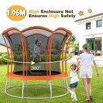 SPOTRAVEL 10FT Outdoor Trampoline with Safety Net