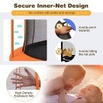 SPOTRAVEL 10FT Outdoor Trampoline with Safety Net