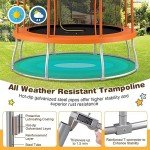 SPOTRAVEL 10FT Outdoor Trampoline with Safety Net