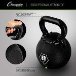 20 lbs Black Rubber Kettlebell with Ergonomic Handle