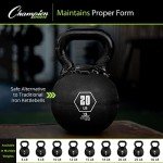 20 lbs Black Rubber Kettlebell with Ergonomic Handle
