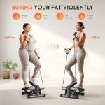 Mini Stepper Machine with Resistance Bands and Monitor