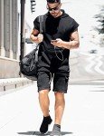 Men's Black Sleeveless Hoodie for Gym & Running