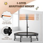 GYMAX 45'' Foldable Mini Trampoline with Handrail