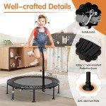 GYMAX 45'' Foldable Mini Trampoline with Handrail