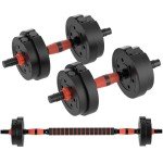 Adjustable Dumbbell Set with Barbell for Home Fitness