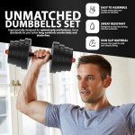 Adjustable Dumbbell Set with Barbell for Home Fitness
