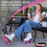 Classic White Quad Roller Skates for Women and Girls