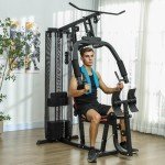 SPORTNOW Compact Home Gym with 45kg Weight Stack
