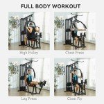 SPORTNOW Compact Home Gym with 45kg Weight Stack