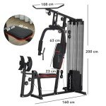 SPORTNOW Compact Home Gym with 45kg Weight Stack