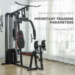SPORTNOW Compact Home Gym with 45kg Weight Stack