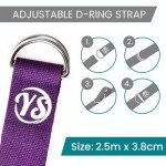 Adjustable Extra Long Yoga Strap - Purple 2.5m