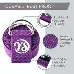 Adjustable Extra Long Yoga Strap - Purple 2.5m