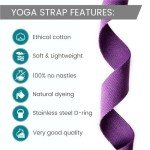 Adjustable Extra Long Yoga Strap - Purple 2.5m