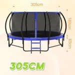 CalmMax 10FT Trampoline with Enclosure Net and Ladder