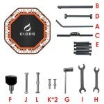 CLORIS Foldable Fitness Trampoline, 48" - Adjustable Foam Handle, Orange