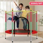 6FT Kids Trampoline with Safety Enclosure Net