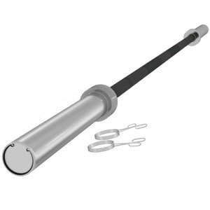 SportNow 7ft Barbell with Spring Clips, 20kg