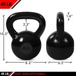 JFIT 45-Pound Cast Iron Kettlebell Weights