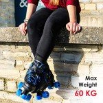 Adjustable Blue Quad Roller Skates for Kids