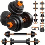 44LB Adjustable Dumbbell and Kettlebell Set