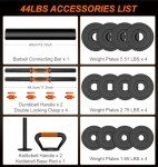 44LB Adjustable Dumbbell and Kettlebell Set