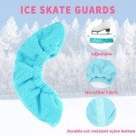Blue Ice Skate Guards with Towel Set