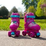 Kids Adjustable Pink Quad Roller Skates (Small)