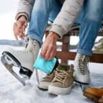 Blue Ice Skate Guards with Towel Set